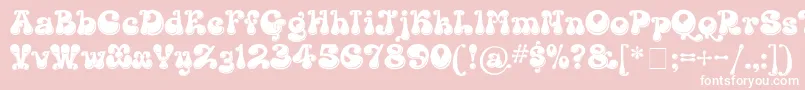 KingthingsLickorishe-Schriftart – Weiße Schriften auf rosa Hintergrund