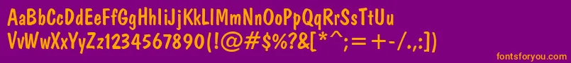 Domcasual Font – Orange Fonts on Purple Background