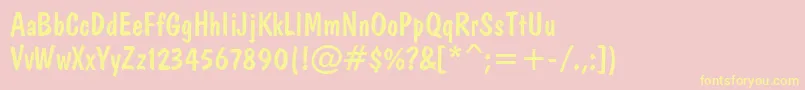 Domcasual Font – Yellow Fonts on Pink Background