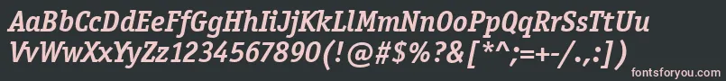 Czcionka OfficinaSerifItcTtBoldita – różowe czcionki na czarnym tle