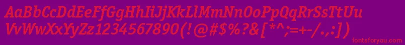 OfficinaSerifItcTtBoldita Font – Red Fonts on Purple Background