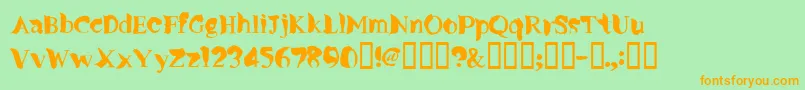 Missinglink Font – Orange Fonts on Green Background
