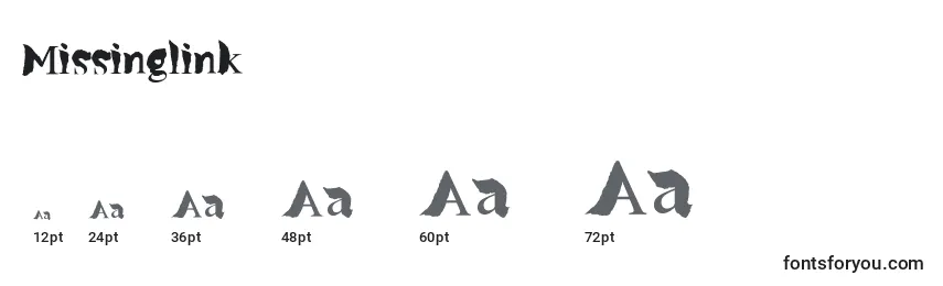Größen der Schriftart Missinglink