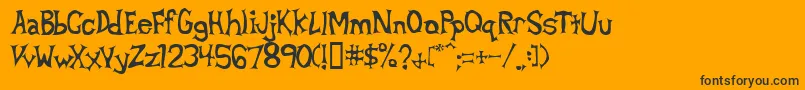 Betad Font – Black Fonts on Orange Background