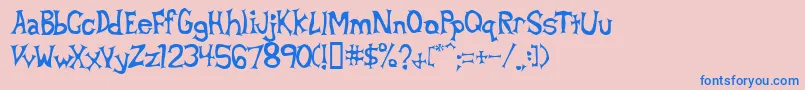 フォントBetad – ピンクの背景に青い文字