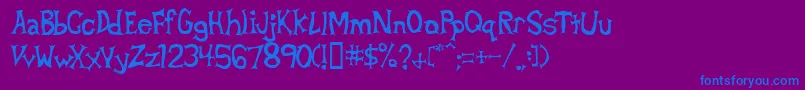 フォントBetad – 紫色の背景に青い文字