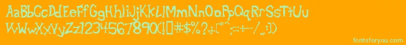 Betad Font – Green Fonts on Orange Background