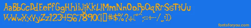 Betad Font – Orange Fonts on Blue Background