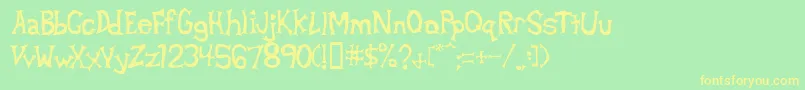 Betad-fontti – keltaiset fontit vihreällä taustalla