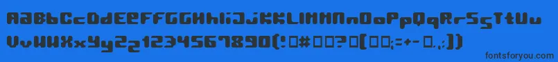 Pormask2 Font – Black Fonts on Blue Background