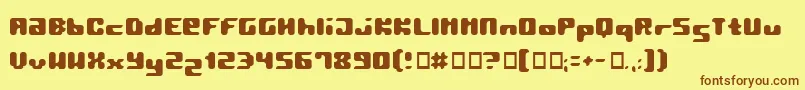Pormask2 Font – Brown Fonts on Yellow Background