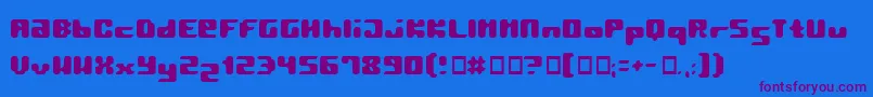 フォントPormask2 – 紫色のフォント、青い背景