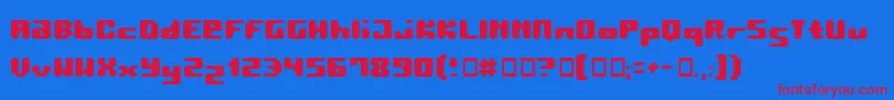 Pormask2 Font – Red Fonts on Blue Background