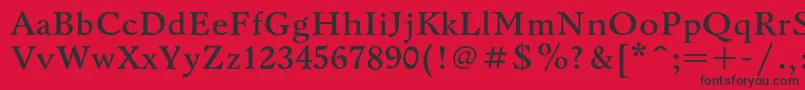 Шрифт BannikovacBold – чёрные шрифты на красном фоне