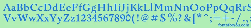 BannikovacBold Font – Blue Fonts on Green Background