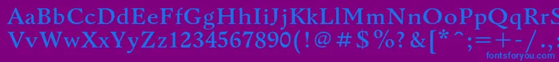 フォントBannikovacBold – 紫色の背景に青い文字