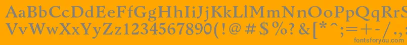 フォントBannikovacBold – オレンジの背景に灰色の文字