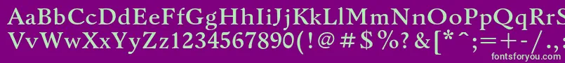 Шрифт BannikovacBold – зелёные шрифты на фиолетовом фоне