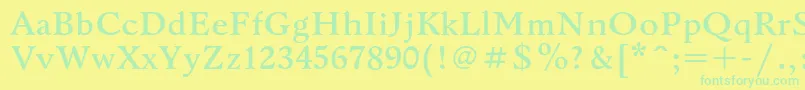 Шрифт BannikovacBold – зелёные шрифты на жёлтом фоне