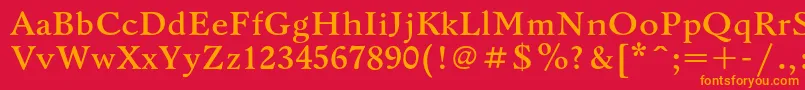 BannikovacBold Font – Orange Fonts on Red Background