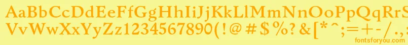 BannikovacBold Font – Orange Fonts on Yellow Background