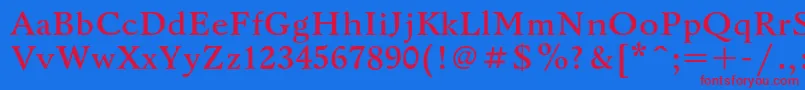 BannikovacBold Font – Red Fonts on Blue Background