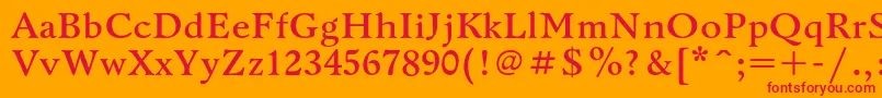 フォントBannikovacBold – オレンジの背景に赤い文字