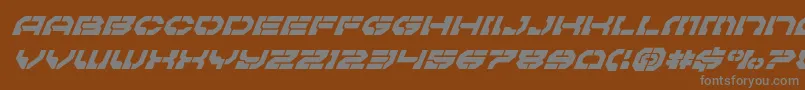 フォントPulsarclasssuperital – 茶色の背景に灰色の文字