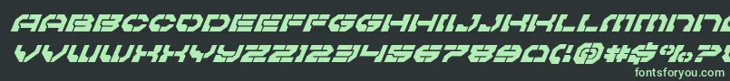 フォントPulsarclasssuperital – 黒い背景に緑の文字