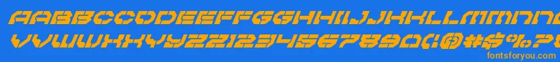 Pulsarclasssuperital Font – Orange Fonts on Blue Background