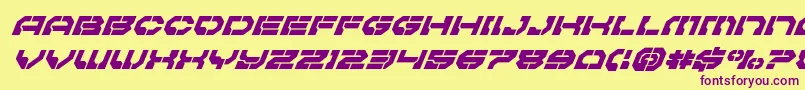 Pulsarclasssuperital Font – Purple Fonts on Yellow Background