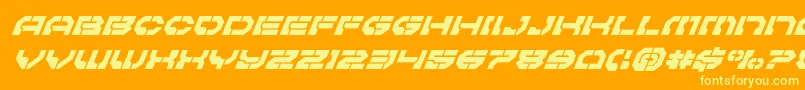 Pulsarclasssuperital Font – Yellow Fonts on Orange Background