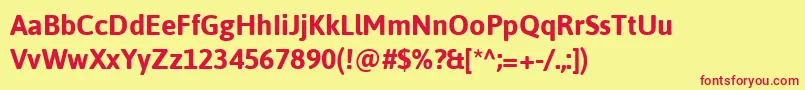 JaldiBold Font – Red Fonts on Yellow Background