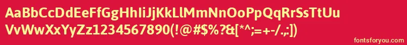JaldiBold Font – Yellow Fonts on Red Background