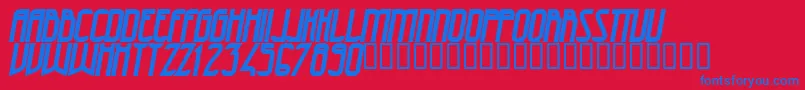 フォント47 – 赤い背景に青い文字