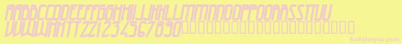 47 Font – Pink Fonts on Yellow Background