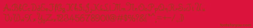 SaintKnickKnack Font – Brown Fonts on Red Background
