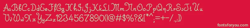 SaintKnickKnack-Schriftart – Grüne Schriften auf rotem Hintergrund