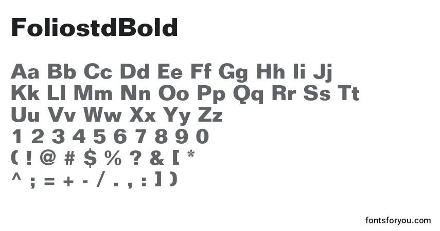 Шрифт FoliostdBold – алфавит, цифры, специальные символы