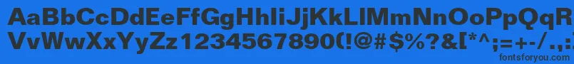 Шрифт FoliostdBold – чёрные шрифты на синем фоне