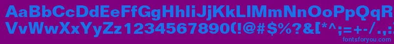フォントFoliostdBold – 紫色の背景に青い文字