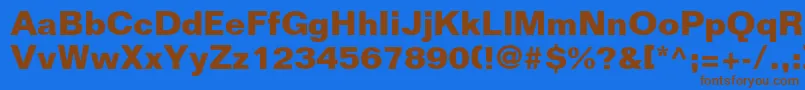 フォントFoliostdBold – 茶色の文字が青い背景にあります。