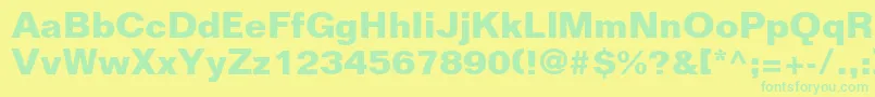 FoliostdBold Font – Green Fonts on Yellow Background
