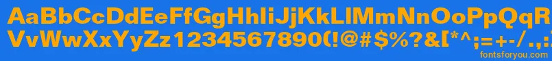 FoliostdBold Font – Orange Fonts on Blue Background