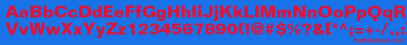 FoliostdBold Font – Red Fonts on Blue Background