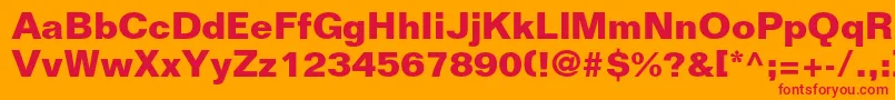 FoliostdBold Font – Red Fonts on Orange Background