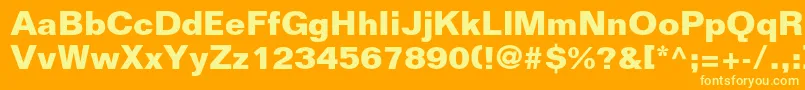 FoliostdBold-Schriftart – Gelbe Schriften auf orangefarbenem Hintergrund