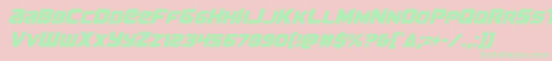 Terrancondital Font – Green Fonts on Pink Background