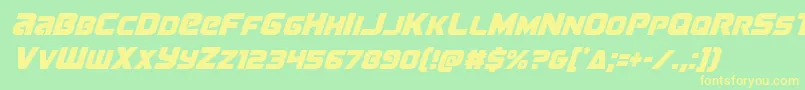 Terrancondital Font – Yellow Fonts on Green Background