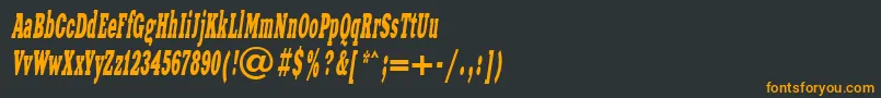 フォントXnw78C – 黒い背景にオレンジの文字